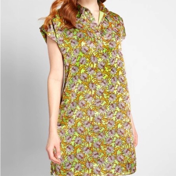 Modcloth Dresses & Skirts - Compańia Fantastica ModCloth Green Palm Leaf Tiger Midi Dress